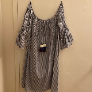 Striped 3/4 Sleeved Shift Dress